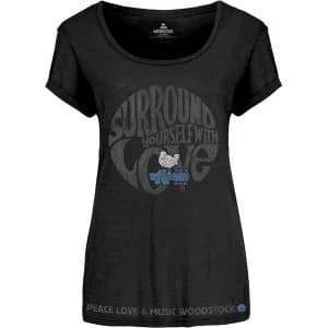 Woodstock - Surround Yourself Womens Large T-Shirt - Black