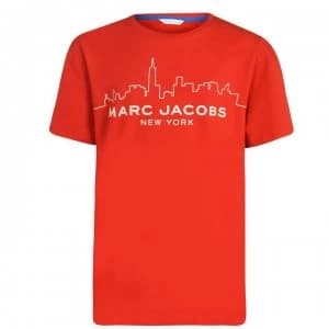 Marc Jacobs Junior Boys Skyline Logo T Shirt - Red 997