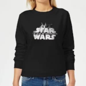 Star Wars The Rise Of Skywalker Rey + Kylo Battle Womens Sweatshirt - Black
