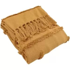 Furn Jakarta Tufted Throw (One Size) (Ochre Yellow)