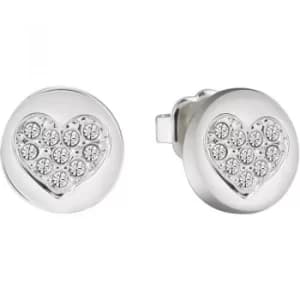 Ladies Guess Heart Devotion Silver Earrings