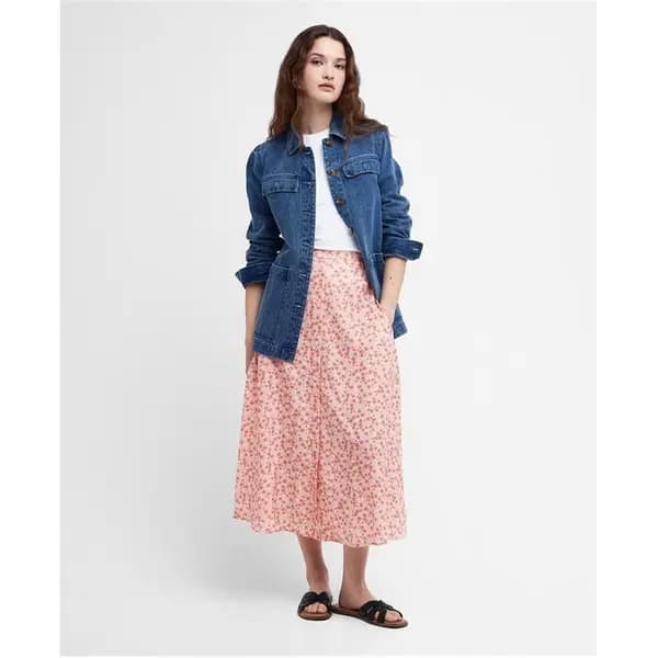 Barbour Sandgate Floral Midi Skirt - Orange 10