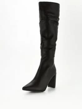 Public Desire Mine Knee High - Black, Size 4, Women