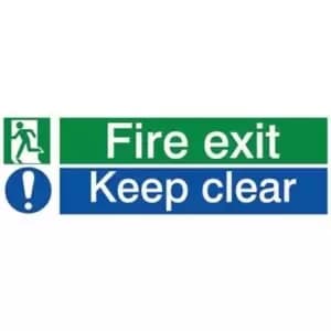 The House Nameplate Company Fire Exit Keep Clear Fire Information Sign, (H)80mm (W)250mm