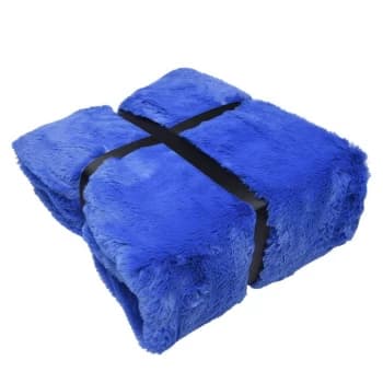 Biba Faux Fur Throw - Sapphire