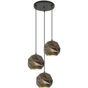 Netlighting Palermo Modern 3 Light Cluster Pendant Ceiling Light, E27