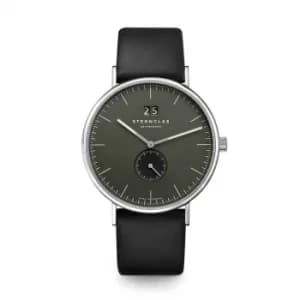 Sternglas S01-IV08-PR07 Men's Ivo Black Leather Strap Wristwatch