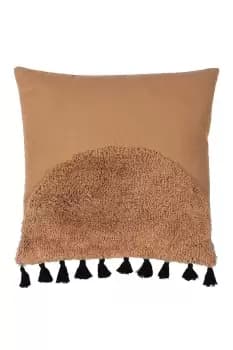 Radian Semi Circle Tufted Cotton Tasselled Cushion
