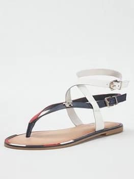 Tommy Hilfiger Elastic Flat Sandals - Red