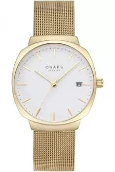 Ladies Obaku Felt Lille Gold Watch V273LDGWMG