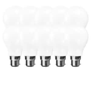9 Watts GLS B22 BC Bayonet LED Light Bulb Opal Cool White Dimmable, Pack of 10