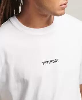 Superdry Mens Code Micro Logo T-Shirt White / Optic - Size: L
