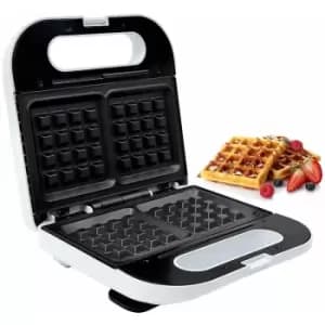 Electric Waffle Iron Maker Belgian Non-Stick 2 Slice Deep Plates 700W Geepas