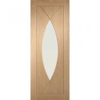 XL Joinery Pesaro Unfinished Oak Clear Glazed Internal Flush Door - 1981mm x 762mm (78 inch x 30 inch)