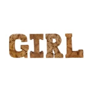 Hand Carved Wooden Flower Letters Girl