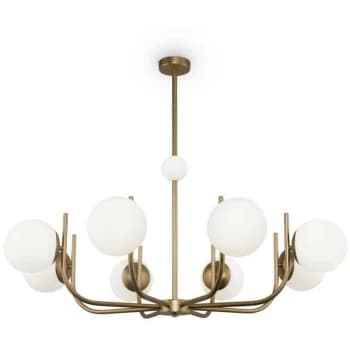 Maytoni Modern - Rendez-vous Modern Rendez-vous 8 Light Brass Pendant Ceiling Light Glass Shade