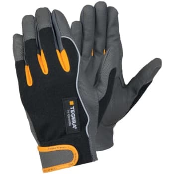 9120 Tegera Pro Palm-side Coated Grey/Black Gloves - Size 10
