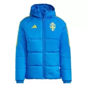 adidas Sweden Condivo 22 Winter Jacket Mens - Glow Blue / Eqt Yellow