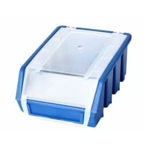 Ergo m+ Box Plastic Parts Storage Stacking With Cover 116x161x75mm - Colour Blue - Pack of 18