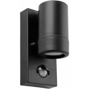 Loops - Outdoor IP44 Wall Downlight with pir Sensor - 7W LED GU10 - Matt Black Polymer