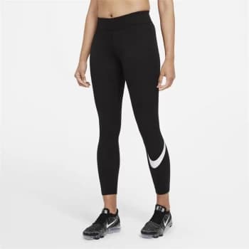 Nike Sportswear Essential Womens Mid-Rise Swoosh Leggings (Plus Size) - Black