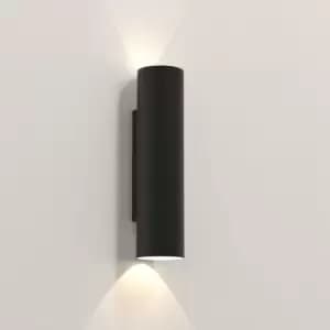 Ava Coastal Outdoor Up Down LED Wall Light Textured Black, GU10