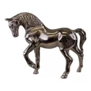 Silver Metal Horse Ornament 23cm Tall