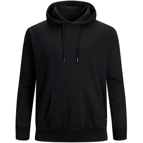 Jack and Jones Basic Hood Sweat Plus Size - Black 2XL