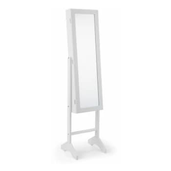 Wood White Lacquer Jewellery Storage Swivel Mirror - Prima