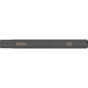 Wera 840 S Hexagon Screwdriver Bit for Hand Impact Drivers Hex 6mm 70mm Pack of 1