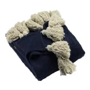 Romilly Tasselled Throw Navy/Natural
