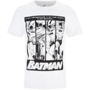 DC Comics Mens Batman I am Batman T-Shirt - White - S