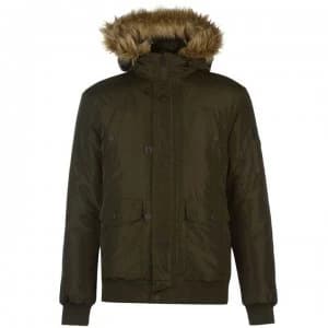 French Connection Short Parka Mens - Khaki