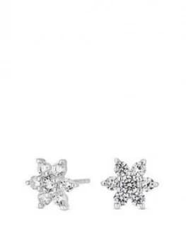 Simply Silver Sterling Silver Cubic Zirconia Floral Stud Earrings