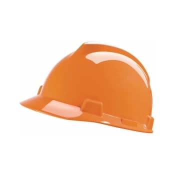 GV161 V-Gard Safety Helmet, Pushkey Sliding Suspension, Orange - MSA