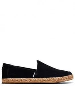 Toms Pismo Espadrille - Black, Size 4, Women
