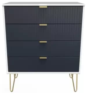 Galatina 4 Drawer Chest - Blue & White