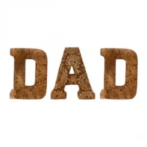 Hand Carved Wooden Flower Letters Dad