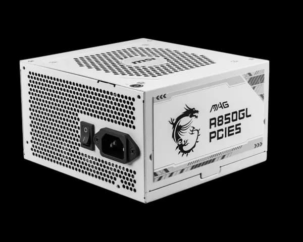 MSI MAG A850GL PCIE5 850W 80 Plus Gold Rated ATX 3.0 Fully Modular Power Supply Unit - WHITE