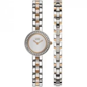 Ladies Citizen Silhouette Crystal Bracelet Gift Set Watch