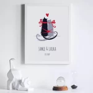 Framed 'Purr-fect Love' Personalised Print