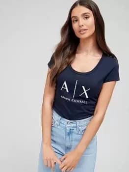 Armani Exchange 8NYT70-YJ16Z womens T shirt in Blue. Sizes available:S,XS