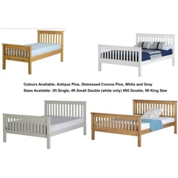 Monaco 3ft Single Bed Distressed Pine - Seconique