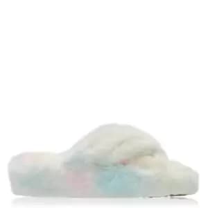 Fabric Cross Mule Chldrens Slipper - Multi