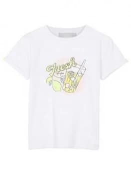 Mintie By Mint Velvet Girls Fresh Graphic Lemonade T-Shirt - Ivory