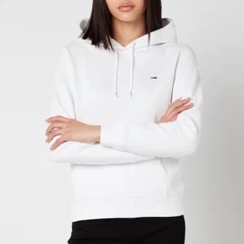 Tommy Jeans Womens Regular Fleece Hoodie - White - L