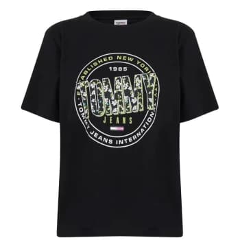Tommy Jeans Floral Print T-Shirt - BDS Black
