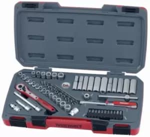 Teng Tools T1460 60pc 1/4" Drive Regular & Deep Socket & Bit Set Comprehensive