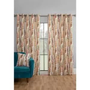 Santa Maria Pencil Pleat Curtain Pair Rumba 66x90 - Orange - Sundour
