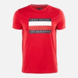 Tommy Hilfiger Mens Corporation Stripe Box T-Shirt - Primary Red - L
